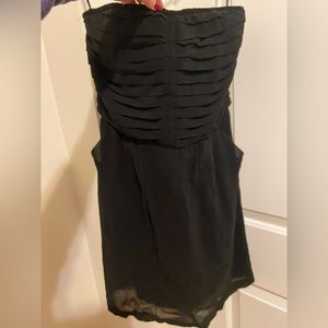 Black Strapless Mini Dress With Pockets Size 4